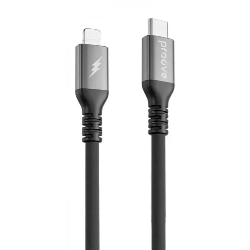 Кабель Type-C to Lightning Proove ReGen Silicone 27W 1m (black)