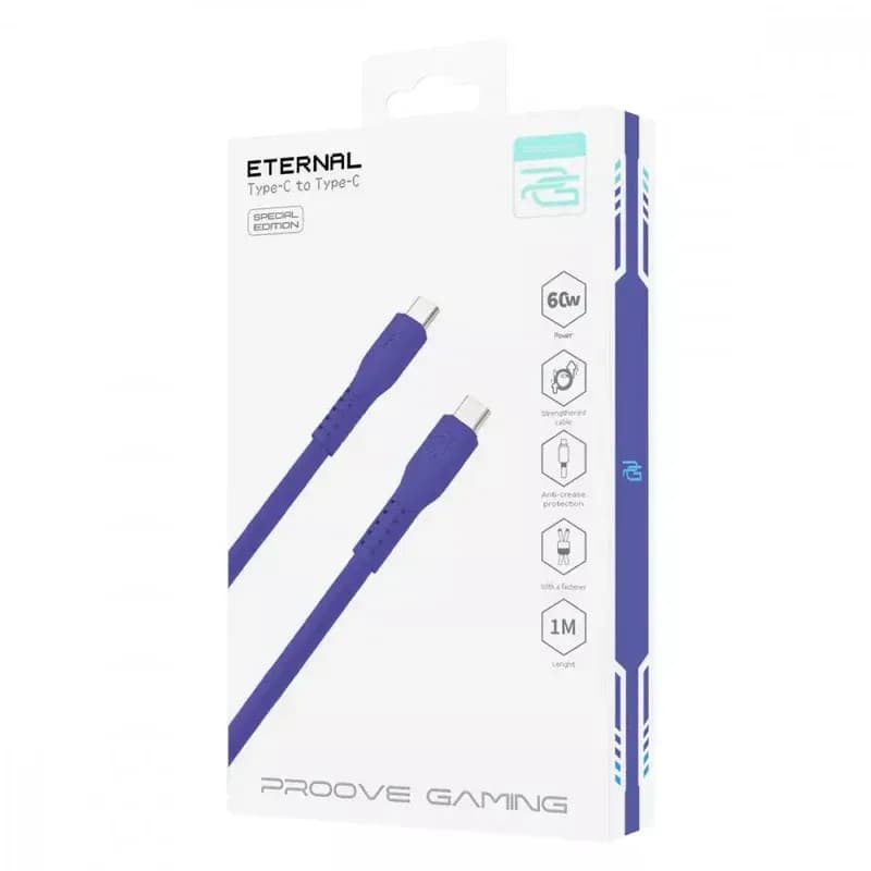 Кабель Type-C to Type-C Proove Gaming Eternal 60W 1m (purple)