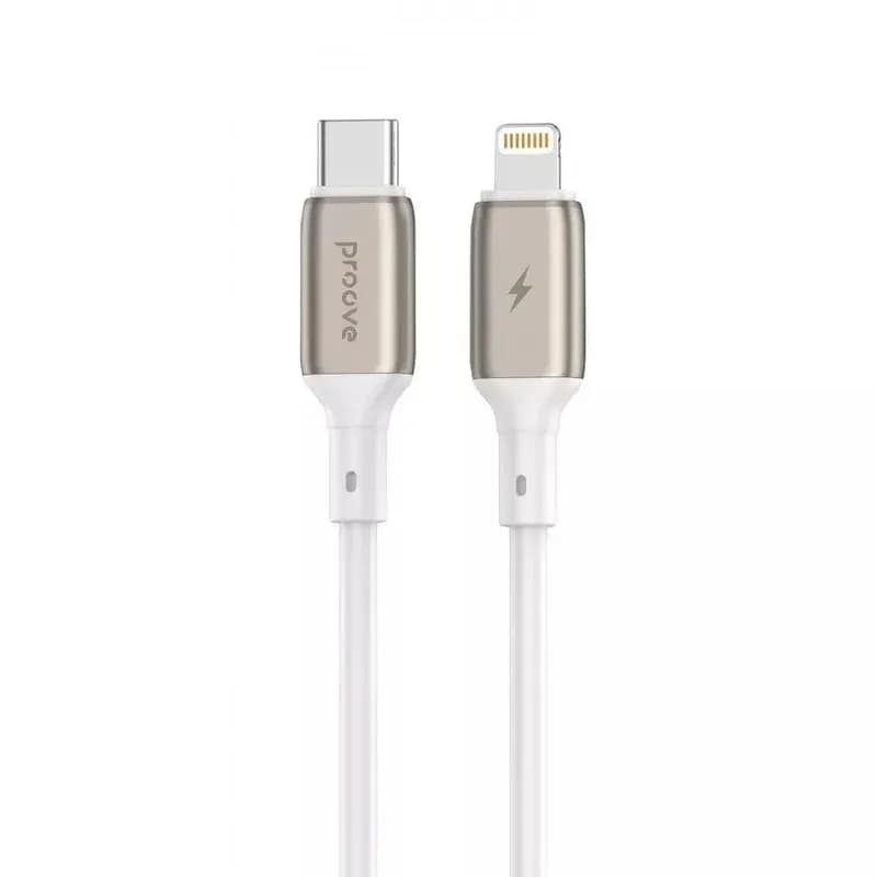 Кабель Type-C to Lightning Proove Flex Metal 27W 1m (white)