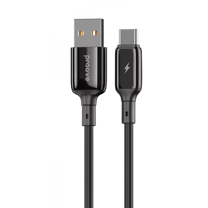 Кабель USB-A to Type-C Proove Flex Metal 3A 1m (black)