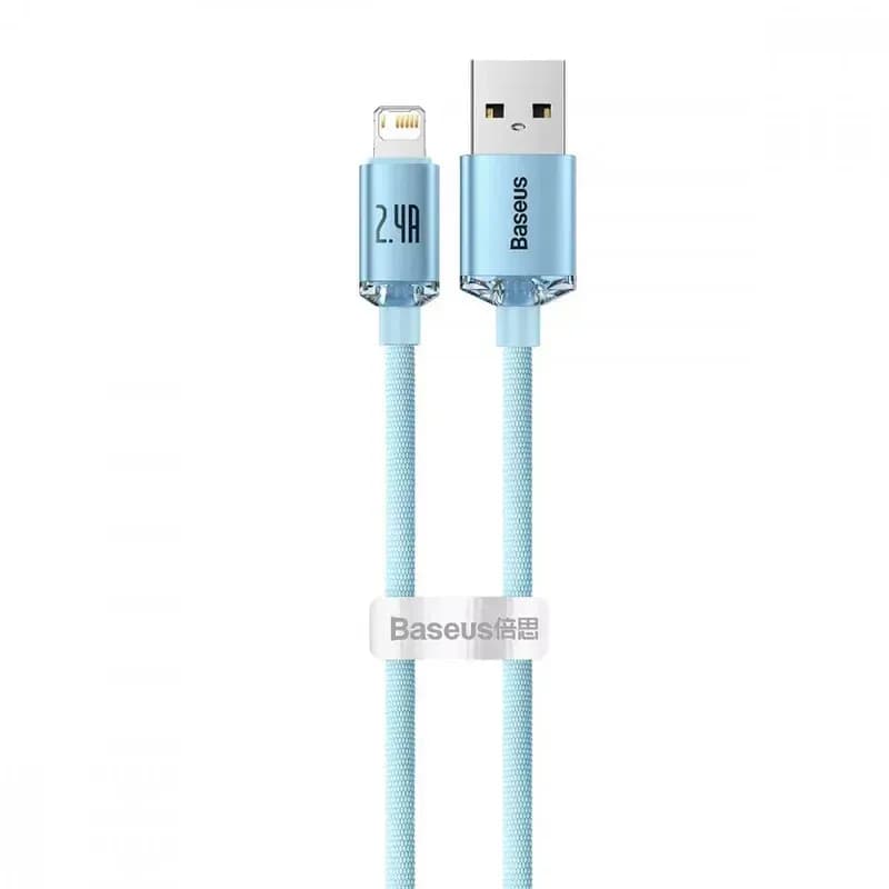 Кабель USB-A to Lighting Baseus Crystal Shine Series Fast Charging 2.4A 2m (sky blue)