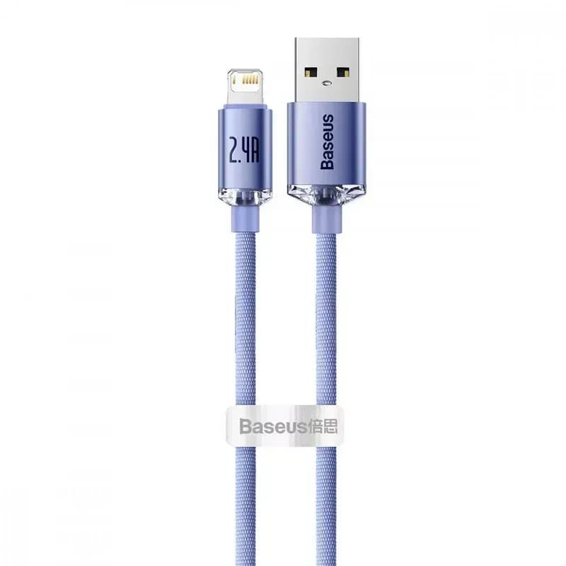 Кабель USB-A to Lighting Baseus Crystal Shine Series Fast Charging 2.4A 2m (purple)