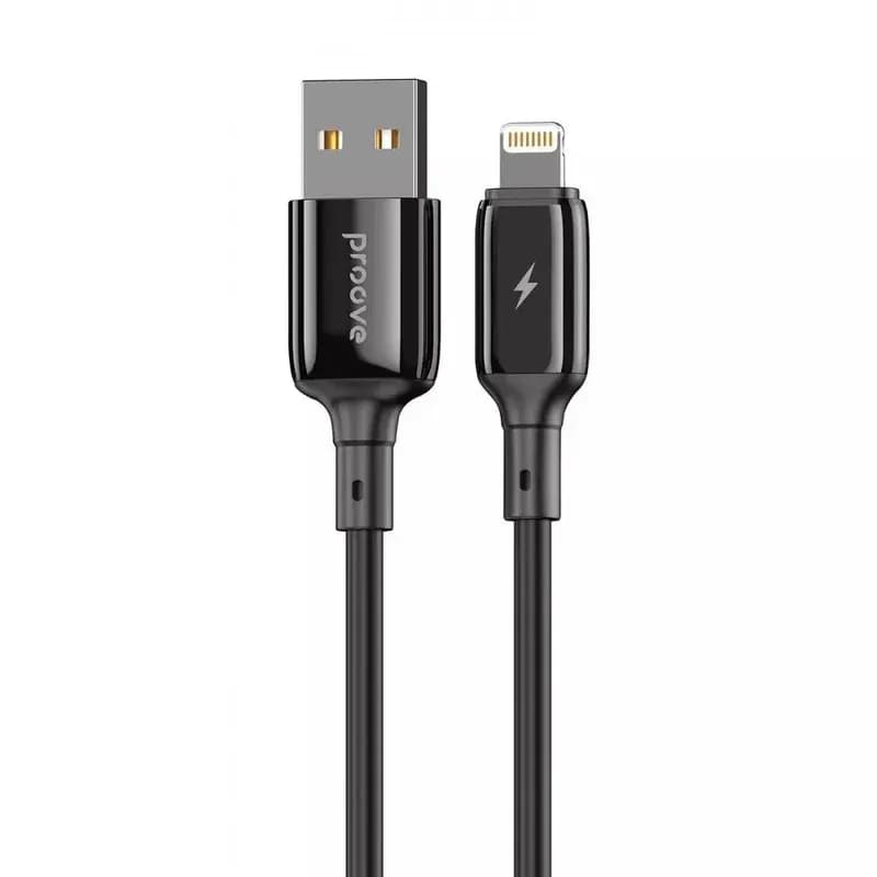 Кабель USB-A to Lightning Proove Flex Metal 2.4A 1m (black)