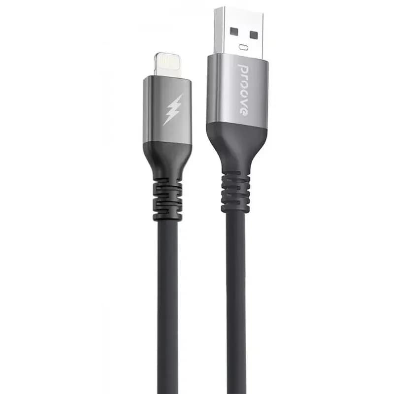 Кабель USB-A to Lightning Proove Rebirth 2.4A 1m (black)