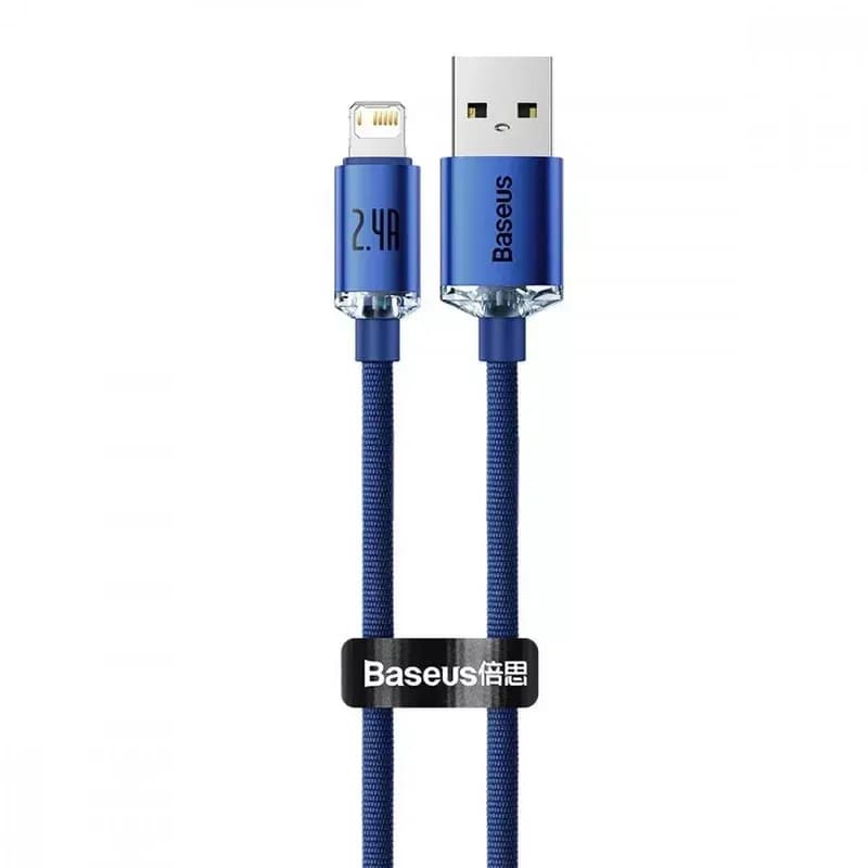Кабель USB-A to Lighting Baseus Crystal Shine Series Fast Charging 2.4A 2m (blue)