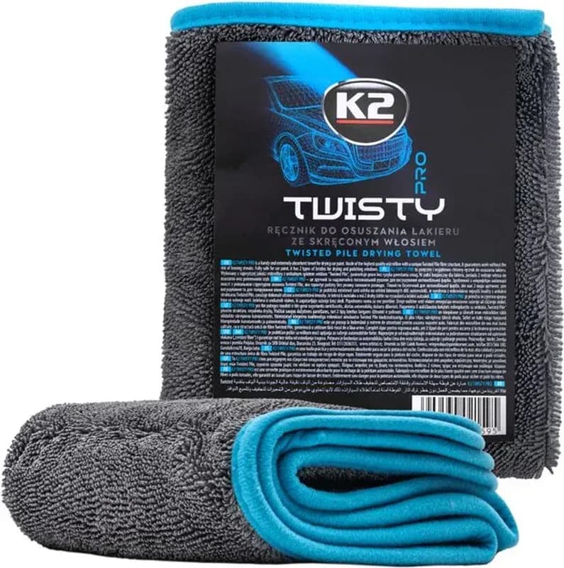 К2 Twisty Pro Рушник для сушки лакофарбової поверхні, мікрофібра 40х60см D0224