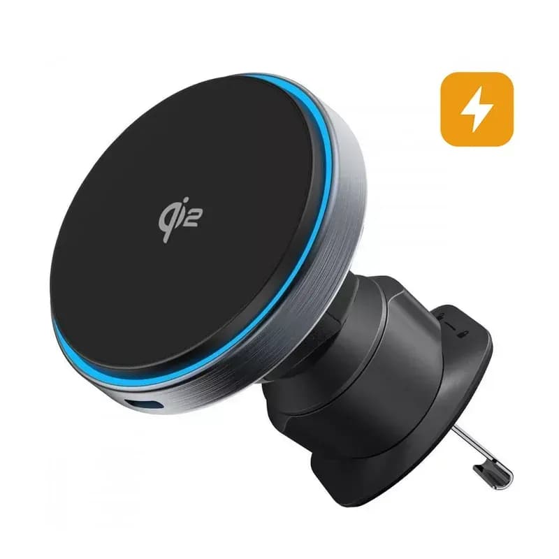 Автотримач з Бездротовим ЗП Proove Titanium Circle Qi2 15W (gray)
