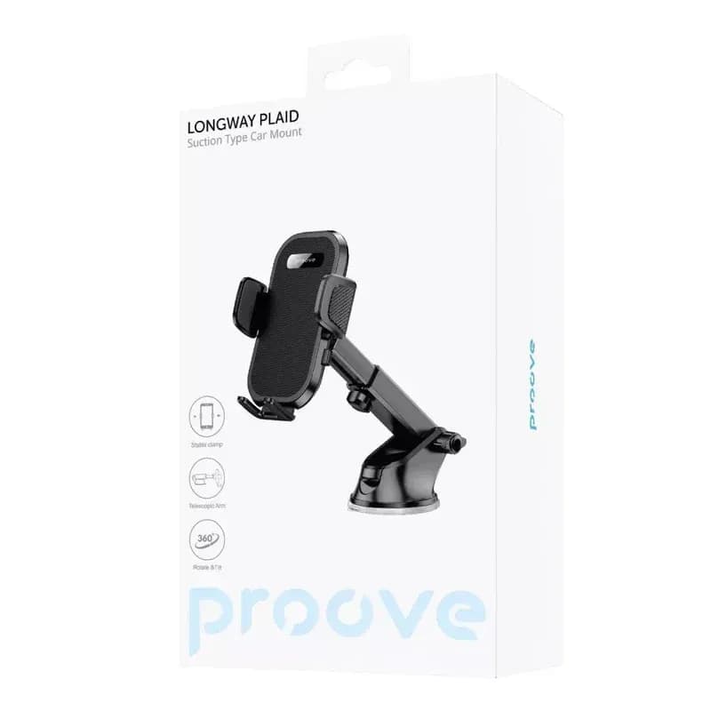 Автотримач Proove Longway Plaid Suction Type Car Mount чорний