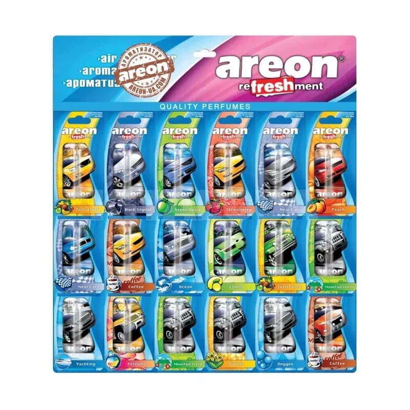 Ароматизатор рідкий Areon АВТО MIX 18 шт (асорті мікс)