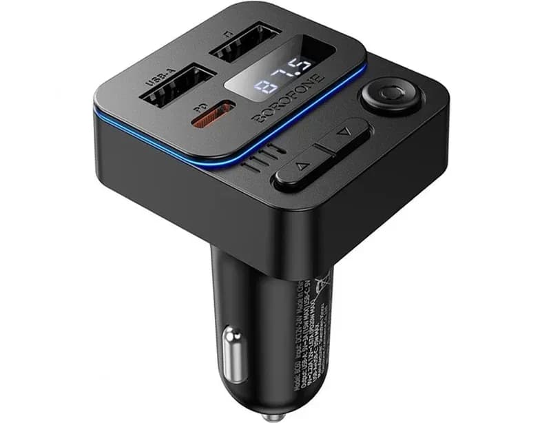 FM модулятор Borofone BC60 Hero 1a1c 35W BT FM black
